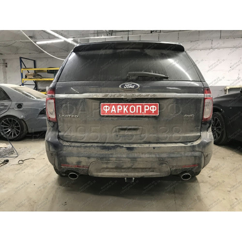 F123C GALIA Полностью оцинкованный фаркоп на Ford Explorer 2011-2015 (без подрезки бампера), Ford Explorer 2015-2020 (минимальная подрезка бампера). Подрозетник убирается за бампер. Тип шара: C (горизонтальный съемный). Нагрузки: 2400/130 кг, масса фаркоп