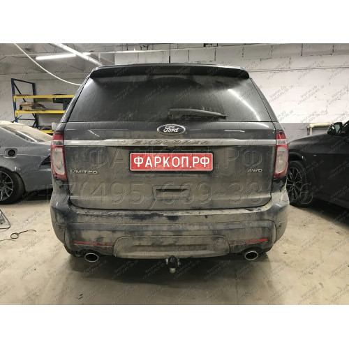 F123C GALIA Полностью оцинкованный фаркоп на Ford Explorer 2011-2015 (без подрезки бампера), Ford Explorer 2015-2020 (минимальная подрезка бампера). Подрозетник убирается за бампер. Тип шара: C (горизонтальный съемный). Нагрузки: 2400/130 кг, масса фаркоп