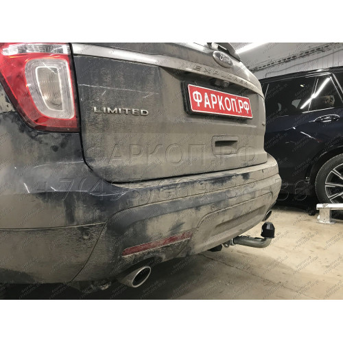 F123C GALIA Полностью оцинкованный фаркоп на Ford Explorer 2011-2015 (без подрезки бампера), Ford Explorer 2015-2020 (минимальная подрезка бампера). Подрозетник убирается за бампер. Тип шара: C (горизонтальный съемный). Нагрузки: 2400/130 кг, масса фаркоп