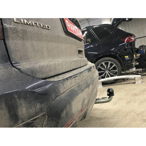 F123C GALIA Полностью оцинкованный фаркоп на Ford Explorer 2011-2015 (без подрезки бампера), Ford Explorer 2015-2020 (минимальная подрезка бампера). Подрозетник убирается за бампер. Тип шара: C (горизонтальный съемный). Нагрузки: 2400/130 кг, масса фаркоп
