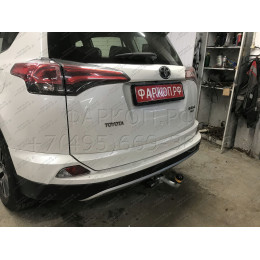 92506-A MOTODOR Фаркоп с оцинкованным шаром на Toyota RAV4 2013-2019. Необходима подрезка бампера. Тип шара: A. Нагрузки: 1500/75 кг, масса фаркопа 23 кг (без элект