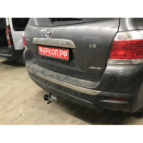 T068C GALIA Полностью оцинкованный фаркоп на Toyota Highlander 2010-2014. Тип шара: C (горизонтальный съемный). Требуется подрезка бампера. Нагрузки: 2500/120 кг, масса фаркопа 19,97 кг
