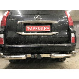FA 0602-E(N) Бизон Фаркоп с хромированной накладкой на Toyota Land Cruiser Prado 150 2010-2023, Toyota Land Cruiser Prado 120 2002-2010 без подрезки бампера. Тип шара: E (легкосъемны