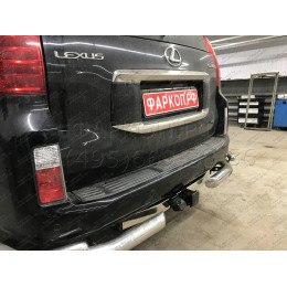 FA 0602-E(N) Бизон Фаркоп с хромированной накладкой на Toyota Land Cruiser Prado 150 2010-2023, Toyota Land Cruiser Prado 120 2002-2010 без подрезки бампера. Тип шара: E (легкосъемны