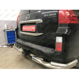 FA 0602-E(N) Бизон Фаркоп с хромированной накладкой на Toyota Land Cruiser Prado 150 2010-2023, Toyota Land Cruiser Prado 120 2002-2010 без подрезки бампера. Тип шара: E (легкосъемны
