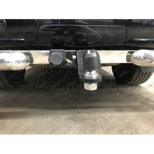 FA 0602-E(N) Бизон Фаркоп с хромированной накладкой на Toyota Land Cruiser Prado 150 2010-2023, Toyota Land Cruiser Prado 120 2002-2010 без подрезки бампера. Тип шара: E (легкосъемный шар под квадрат). Нагрузки: 3300/120 кг. Не комплектуется электрикой