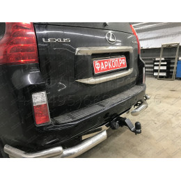 FA 0602-E(N) Бизон Фаркоп с хромированной накладкой на Toyota Land Cruiser Prado 150 2010-2023, Toyota Land Cruiser Prado 120 2002-2010 без подрезки бампера. Тип шара: E (легкосъемны