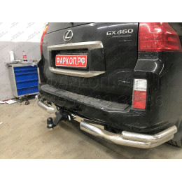 FA 0602-E(N) Бизон Фаркоп с хромированной накладкой на Toyota Land Cruiser Prado 150 2010-2023, Toyota Land Cruiser Prado 120 2002-2010 без подрезки бампера. Тип шара: E (легкосъемны