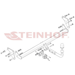 K-096 STEINHOF Фаркоп на Kia E-Niro 2019-. Требуется подрезка бампера. Тип шара: A. Нагрузки: 750/100 кг, масса фаркопа 15,3 кг (без электрики в комплекте)