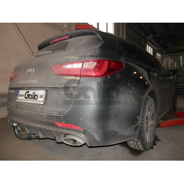 K042A GALIA Полностью оцинкованный фаркоп на Kia Optima седан/универсал, кроме дизель, кроме гибрид 2015-2020. Тип шара: A. Невидимый вырез бампера. Нагруз