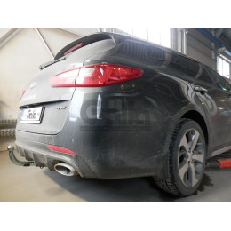 K042A GALIA Полностью оцинкованный фаркоп на Kia Optima седан/универсал, кроме дизель, кроме гибрид 2015-2020. Тип шара: A. Невидимый вырез бампера. Нагруз