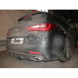 K042A GALIA Полностью оцинкованный фаркоп на Kia Optima седан/универсал, кроме дизель, кроме гибрид 2015-2020. Тип шара: A. Невидимый вырез бампера. Нагруз