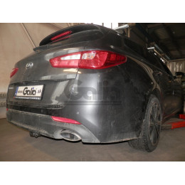 K042A GALIA Полностью оцинкованный фаркоп на Kia Optima седан/универсал, кроме дизель, кроме гибрид 2015-2020. Тип шара: A. Невидимый вырез бампера. Нагруз