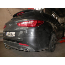 K042A GALIA Полностью оцинкованный фаркоп на Kia Optima седан/универсал, кроме дизель, кроме гибрид 2015-2020. Тип шара: A. Невидимый вырез бампера. Нагруз