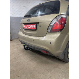 K108-A Лидер-плюс ТСУ для Kia Rio хетчбек 2005-2011 без выреза бампера. Нагрузки: 1100/75 кг, масса фаркопа 12,88 кг (без электрики в комплекте)