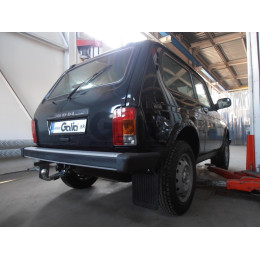 L001A GALIA Полностью оцинкованный фаркоп на Лада Нива ВАЗ 2121, 21213, 21214, 2131, Lada Niva 1976-2014. Тип шара: A. Установка без выреза бампера. Нагрузки: 1900/75 кг, м