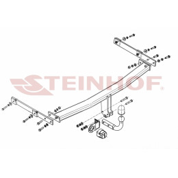 M-026 STEINHOF Фаркоп на Mazda 6 универсал GH 2008-2013. Требуется подрезка бампера. Тип шара: A. Нагрузки: 1800/75 кг, масса фаркопа 18,4 кг (без электрики в компл