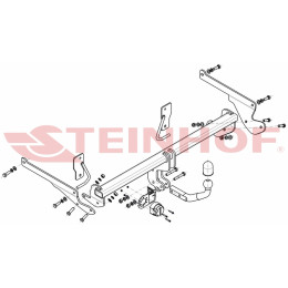 M-052 STEINHOF Фаркоп на Mazda 3 седан 2013-2019 без подрезки бампера. Тип шара: A. Нагрузки: 1800/90 кг, масса фаркопа 22,57 кг (без электрики в комплекте)