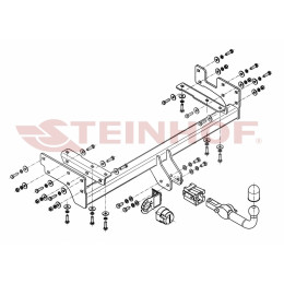 M-345 STEINHOF Фаркоп на Mitsubishi Outlander 2003-2007 без снятия и подрезки бампера. Тип шара: AH (горизонтальное быстросъемное крепление шара на ключе). Нагруз