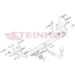 M-359 STEINHOF Фаркоп на Mitsubishi Pajero Pinin H70 3 двери 1999-2007. Требуется подрезка бампера. Тип шара: A. Нагрузки: 1850/85 кг, масса фаркопа 19,4 кг (без электрики в 