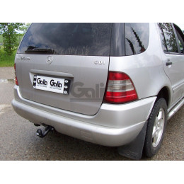 M029A GALIA Полностью оцинкованный фаркоп на Mercedes M-Class w163 1998-2005 (запасное колесо под бампером). Подрозетник убирается за бампер. Тип шара: F. Без вы
