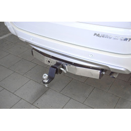 MPS-08-991124.00 PT GROUP Фаркоп с нержавеющей накладкой на Mitsubishi Pajero Sport дорестайл 2016-2021 без подрезки бампера. Тип шара: E (легкосъемный шар под квадрат
