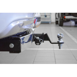 MPS-08-991124.00 PT GROUP Фаркоп с нержавеющей накладкой на Mitsubishi Pajero Sport дорестайл 2016-2021 без подрезки бампера. Тип шара: E (легкосъемный шар под квадрат