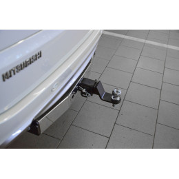 MPS-08-991124.00 PT GROUP Фаркоп с нержавеющей накладкой на Mitsubishi Pajero Sport дорестайл 2016-2021 без подрезки бампера. Тип шара: E (легкосъемный шар под квадрат