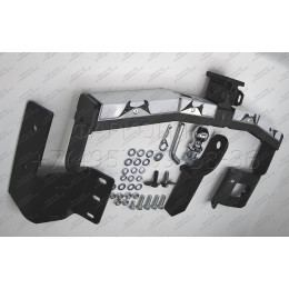 MPS-08-991124.00 PT GROUP Фаркоп с нержавеющей накладкой на Mitsubishi Pajero Sport дорестайл 2016-2021 без подрезки бампера. Тип шара: E (легкосъемный шар под квадрат