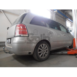 O052C GALIA Полностью оцинкованный фаркоп на Opel Zafira B 2005-2012. Тип шара: C (горизонтальный съемный). Невидимый вырез бампера. Нагрузки: 1500/75 кг, масса 