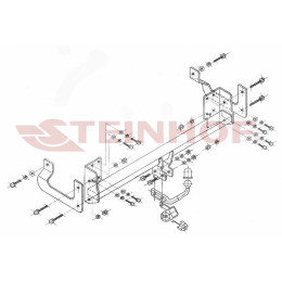 P-040 STEINHOF Фаркоп на Peugeot 407 седан 2004-2011 без подрезки бампера. Тип шара: A. Нагрузки: 1600/75 кг, масса фаркопа 24 кг (без электрики в комплекте)