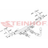 R-137 STEINHOF Фаркоп на Renault Twingo хетчбек 3 двери 2007-2014. Требуется подрезка бампера. Тип шара: AH (горизонтальное быстросъемное крепление шара на ключе). Нагрузки: 400/65 кг, масса фаркопа 14,7 кг (без электрики в комплекте)