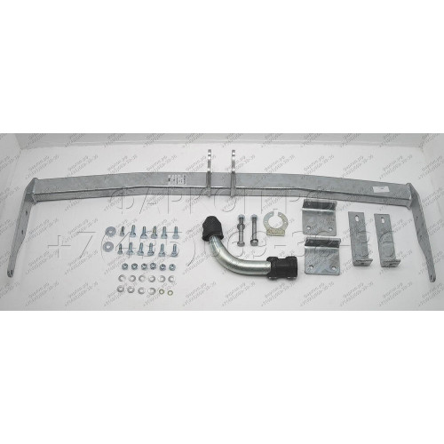 R086A GALIA Полностью оцинкованный фаркоп на Renault Kangoo 2010-2021, Mercedes Citan 2012-2021. Тип шара: A. Установка без снятия и выреза бампера. Нагрузки: 1200/75 кг, масса фаркопа 15,62 кг