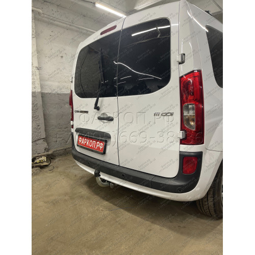 R086A GALIA Полностью оцинкованный фаркоп на Renault Kangoo 2010-2021, Mercedes Citan 2012-2021. Тип шара: A. Установка без снятия и выреза бампера. Нагрузки: 1200/75 кг, масса фаркопа 15,62 кг