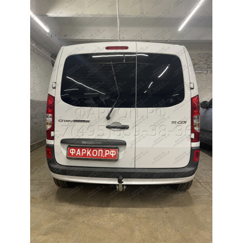 R086A GALIA Полностью оцинкованный фаркоп на Renault Kangoo 2010-2021, Mercedes Citan 2012-2021. Тип шара: A. Установка без снятия и выреза бампера. Нагрузки: 1200/75 кг, масса фаркопа 15,62 кг