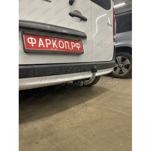 R086A GALIA Полностью оцинкованный фаркоп на Renault Kangoo 2010-2021, Mercedes Citan 2012-2021. Тип шара: A. Установка без снятия и выреза бампера. Нагрузки: 1200/75 кг, масса фаркопа 15,62 кг