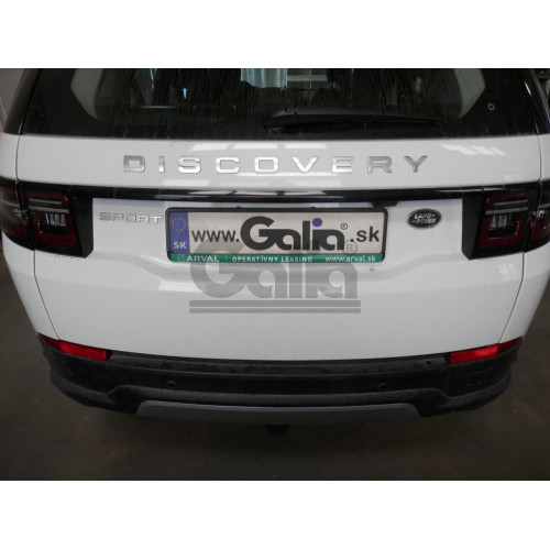 R107C GALIA Полностью оцинкованный фаркоп на Land Rover Discovery Sport 5-местная версия (с запасным колесом в багажнике) 2019-. Тип шара: C (горизонтальный съемный). Установка без выреза бампера, но с подрезкой держателя выхлопа. Нагрузки: 2200/145 кг, м