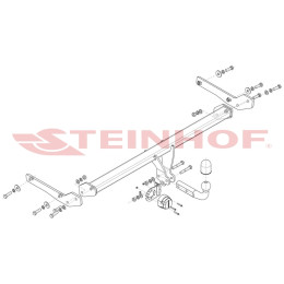 S-122 STEINHOF Фаркоп на SEAT Leon Sportstourer 2020- без подрезки бампера. Тип шара: A. Нагрузки: 2100/100 кг (без электрики в комплекте)