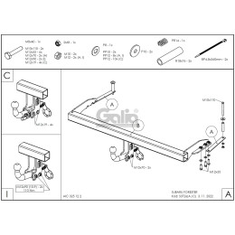 S072A GALIA Полностью оцинкованный фаркоп на Subaru Forester 1997-2008. Подрозетник убирается за бампер. Тип шара: A. Без выреза бампера. Нагрузки: 2100/85 кг, ма