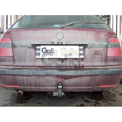 S083A GALIA Полностью оцинкованный фаркоп на Skoda Felicia универсал/фургон 1996-2002. Тип шара: A. Установка без снятия и выреза бампера. Нагрузки: 1000/50 кг, масса фаркопа 9,42 кг