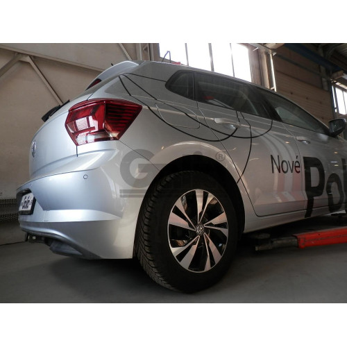 S124C GALIA Полностью оцинкованный фаркоп на Volkswagen Polo хетчбек 2017-, SEAT Ibiza хетчбек 2017-. Тип шара: C (горизонтальный съемный). Установка без выреза бампера. Нагрузки: 1400/75 кг, масса фаркопа 13,87 кг