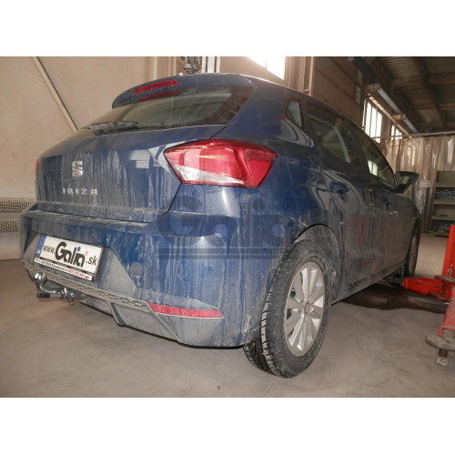 S124C GALIA Полностью оцинкованный фаркоп на Volkswagen Polo хетчбек 2017-, SEAT Ibiza хетчбек 2017-. Тип шара: C (горизонтальный съемный). Установка без выреза бампера. Нагрузки: 1400/75 кг, масса фаркопа 13,87 кг