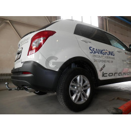 S129A GALIA Полностью оцинкованный фаркоп на SsangYong Actyon 2011-2016. Тип шара: A. Установка без снятия и выреза бампера. Нагрузки: 2000/100 кг, масса фаркопа 16,