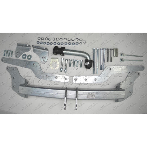 S134A GALIA Полностью оцинкованный фаркоп на KGM Musso Grand 2023-, KGM Rexton Sports Khan 2023-, SsangYong Musso Grand 2019-2023, SsangYong Rexton Sports Khan 2019-2023. Тип шара: A. Установка без снятия и выреза бампера. Нагрузки: 3500/140 кг, масса фар