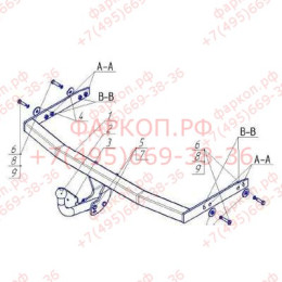 SK 04 AVTOS Фаркоп на Skoda Octavia Tour 2000-2010, Skoda Octavia лифтбек/универсал 1996-2004, Audi A3 хетчбек 3/5 дверей, исключая Quattro 1996-2002, Volkswagen Bora седан/универсал 1998-2004, Vo