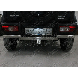 TCU00144 ТСС Фаркоп на Suzuki Jimny 2018- с накладкой с надписью Jimny без подрезки бампера. Тип шара: E (шаровый узел под американский квадрат). Нагрузки: 120