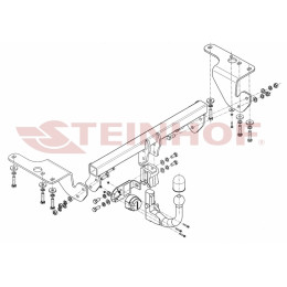 T-129 STEINHOF Фаркоп на Toyota Corolla седан 2013-2019. Требуется подрезка бампера. Тип шара: AV (вертикальное быстросъемное крепление шара на ключе). Нагрузк