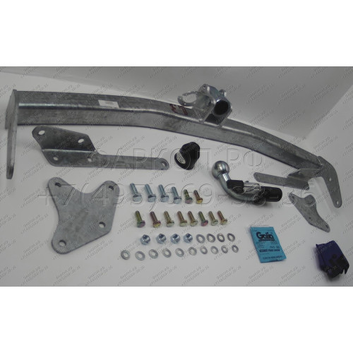 T068C GALIA Полностью оцинкованный фаркоп на Toyota Highlander 2010-2014. Тип шара: C (горизонтальный съемный). Требуется подрезка бампера. Нагрузки: 2500/120 кг, масса фаркопа 19,97 кг