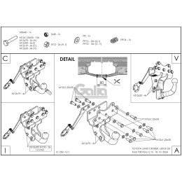 T081A GALIA Полностью оцинкованный фаркоп на Toyota Land Cruiser J250 2023-, Lexus GX J250 2023-. Подрозетник убирается за бампер. Тип шара: A. Невидимый вырез бампера. 