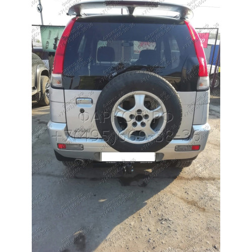 H.T43.A HALTY Фаркоп на Toyota Cami 1999-2006, Daihatsu Terios 1997-2006 без подрезки бампера. Тип шара: A. Нагрузки: 750/75 кг, масса фаркопа 12 кг